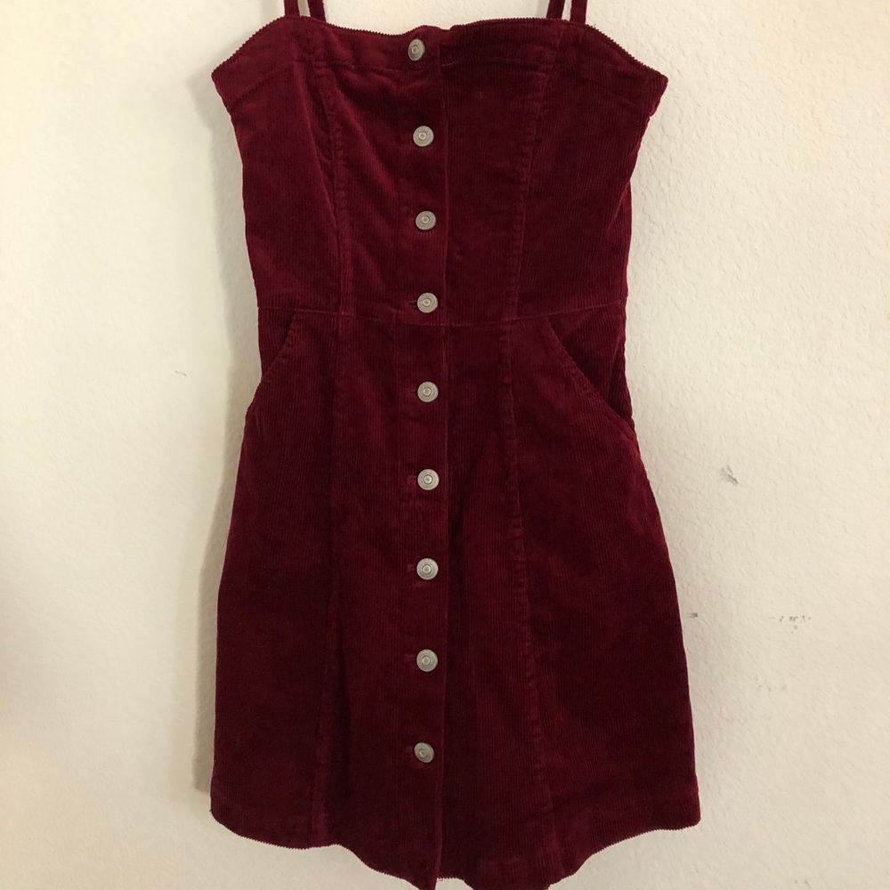 Burgundy Corduroy Dress